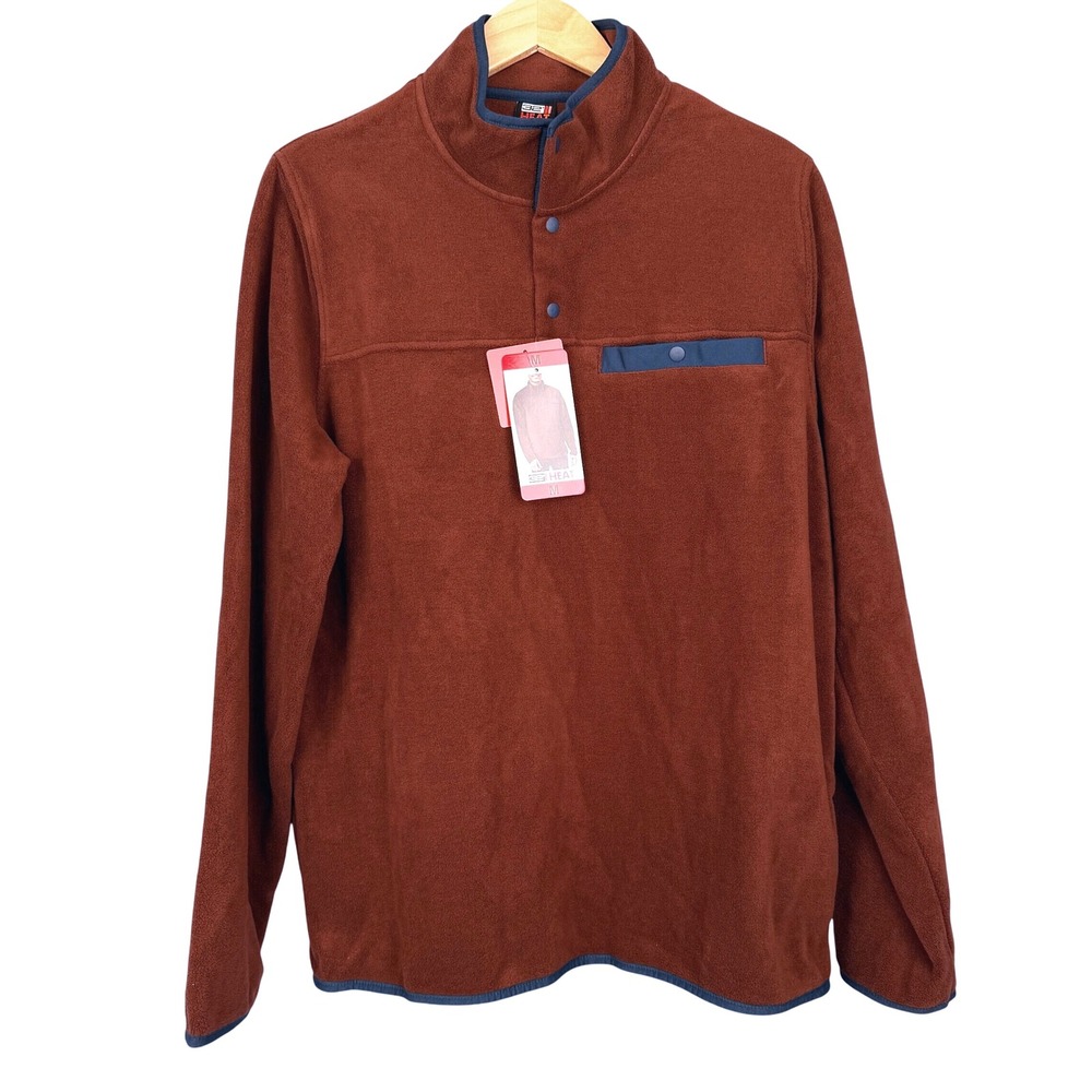 32 DEGREES Men's Medium Quarter Snap Long Sleeve Pullover Cozy Fall NEW with Tag